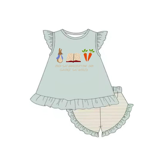 Baby Girls Easter Rabbits Rabbits Carrots Tunic Shorts Clothes Sets Preorder