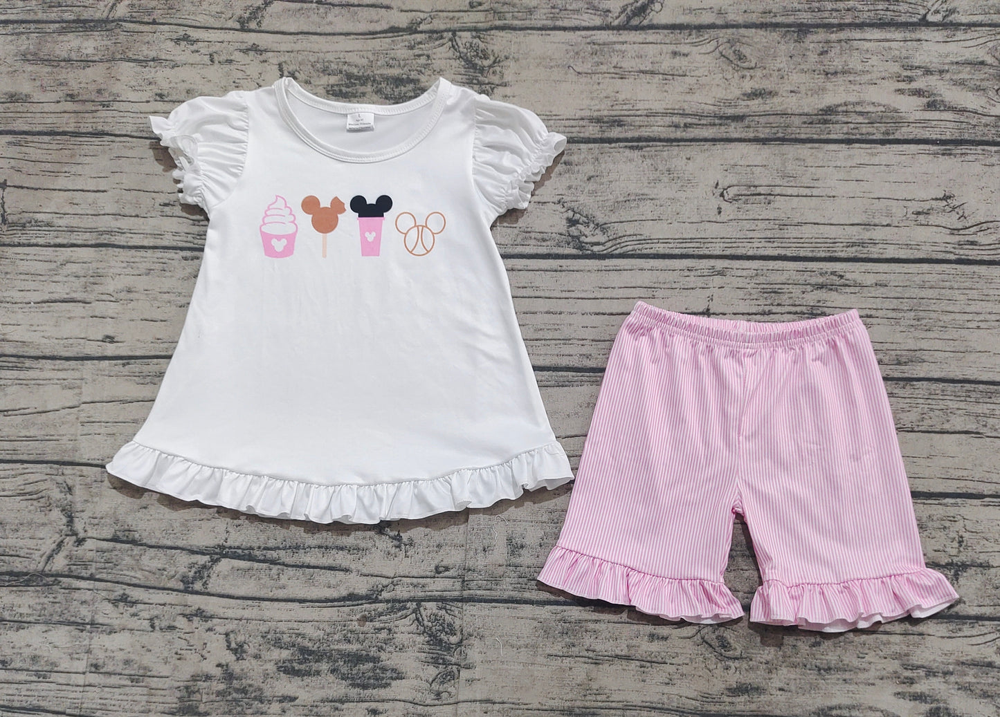 Baby Girls Snacks Short Sleeve Top Ruffle Shorts Clothes Sets