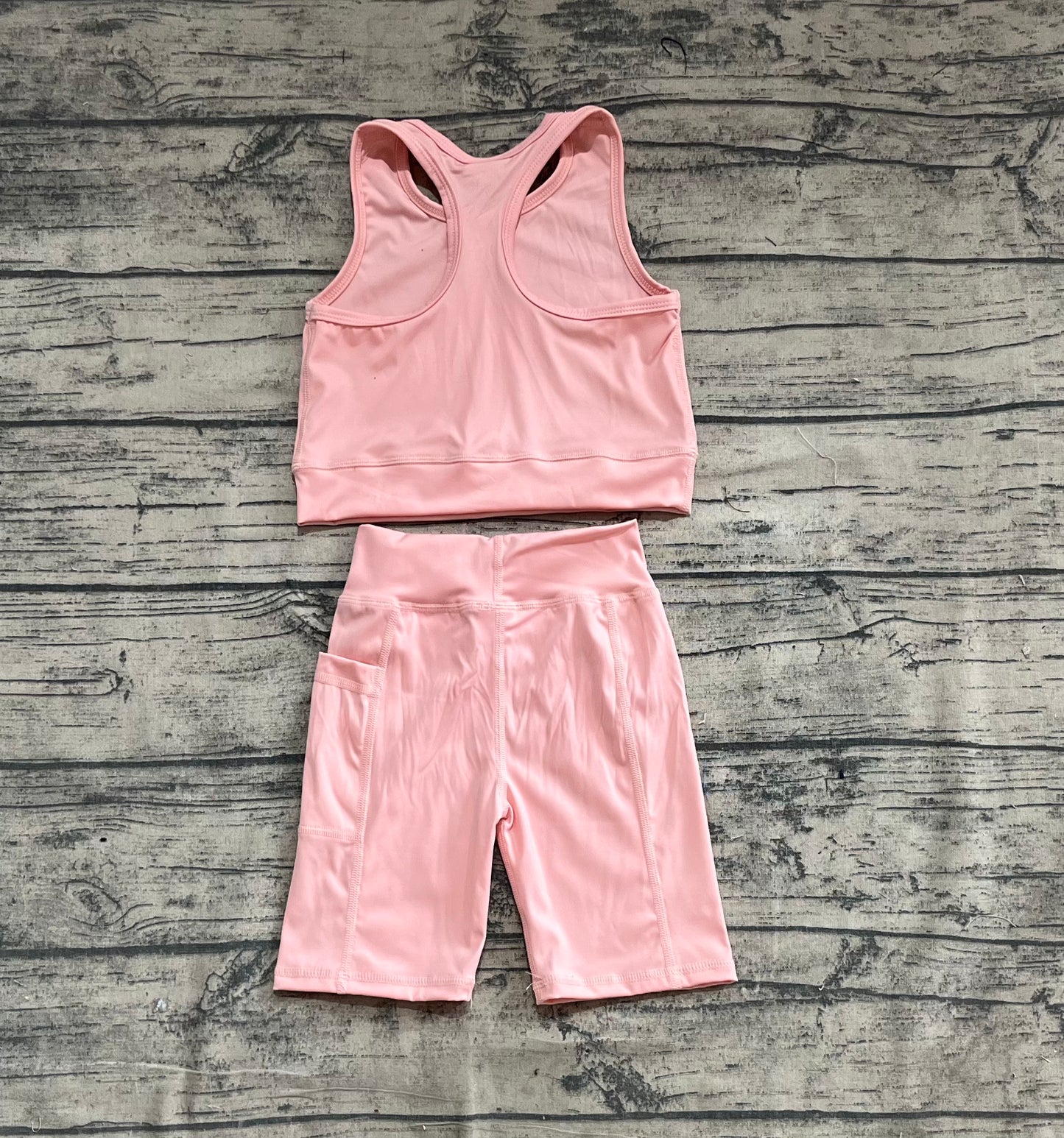 Baby Girls Pink Vest Top Sports Shorts Clothes Sets