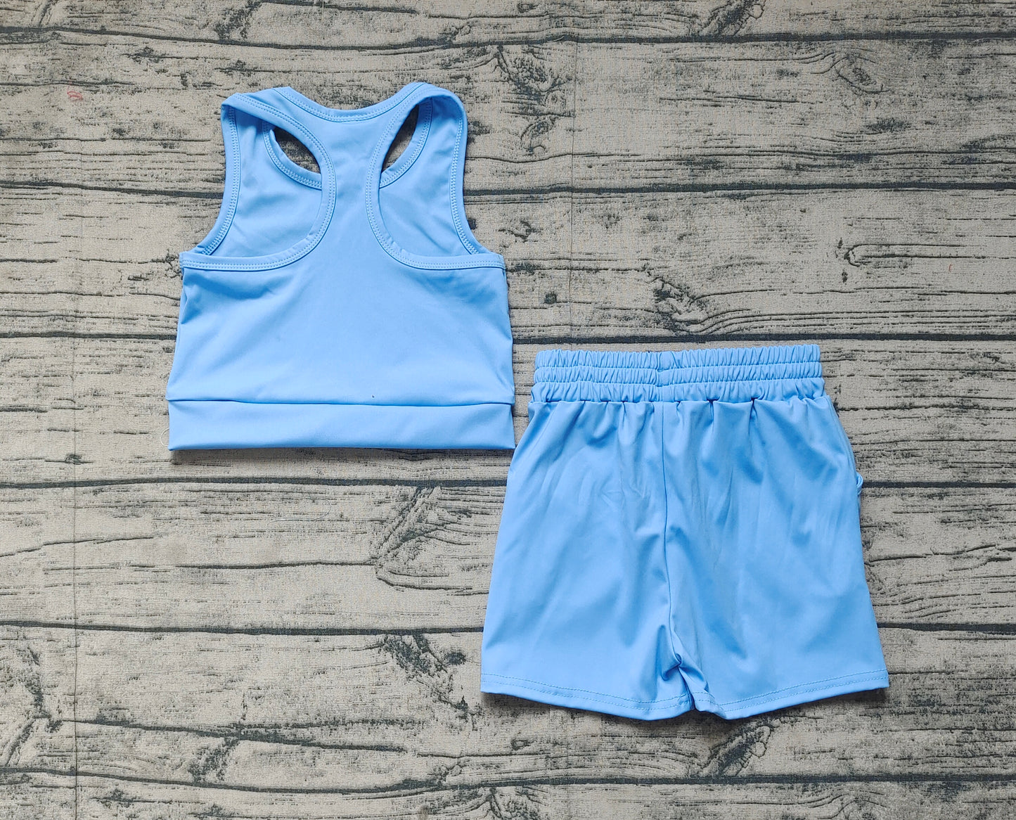 Baby Girls Blue Vest Top Yoga Sports Shorts Clothes Sets