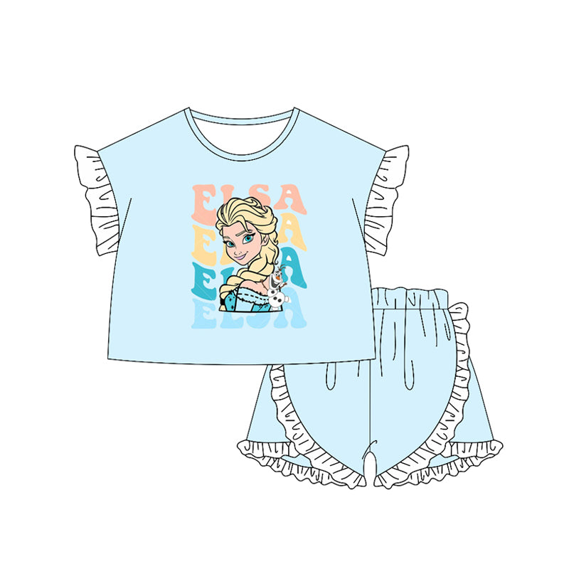 Baby Girls Princess E Shirt Ruffle Shorts Clothes Sets Preorder