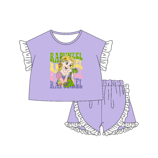 Baby Girls Princess R Shirt Ruffle Shorts Clothes Sets Preorder
