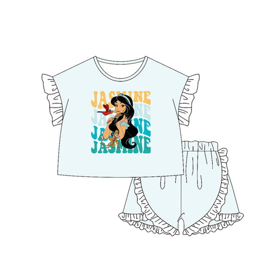 Baby Girls Princess J Shirt Ruffle Shorts Clothes Sets Preorder