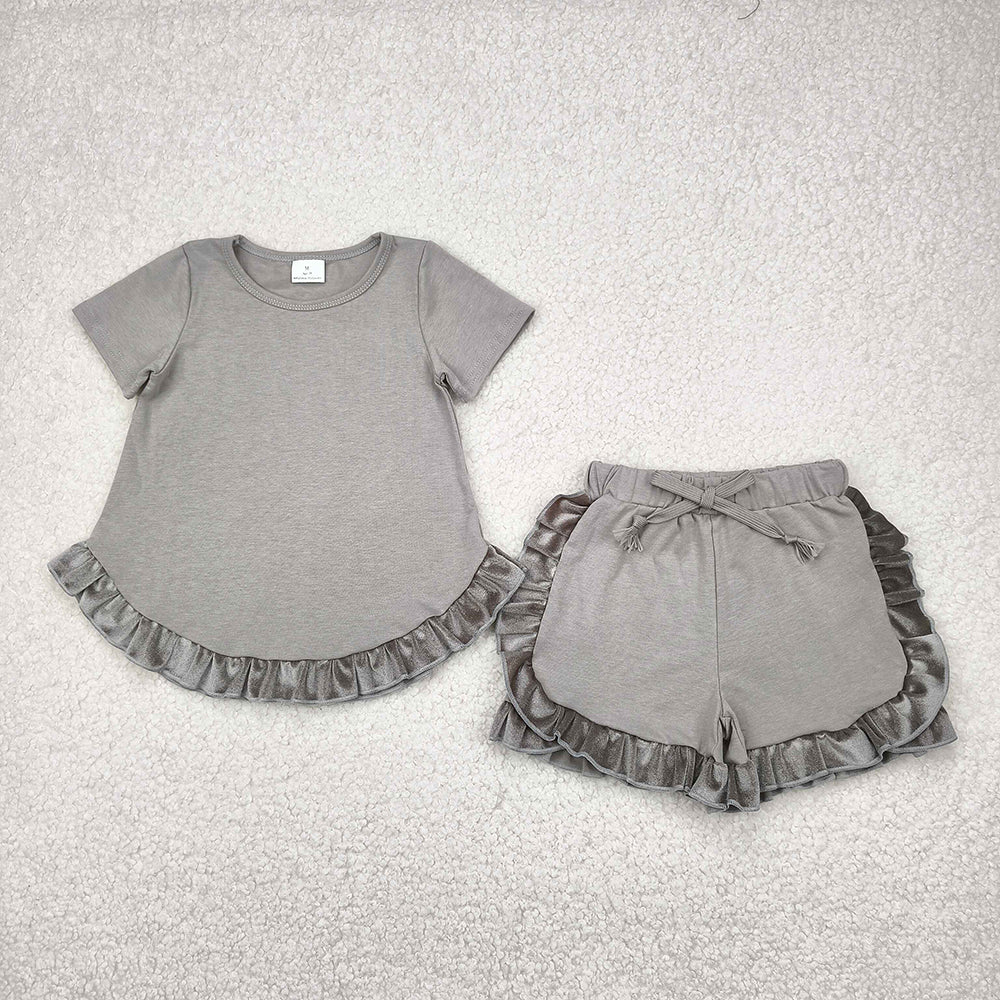 Sibling Baby Girls Cotton Top Ruffle Shorts Clothes Sets