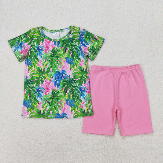 Baby Girls Leaves Summer Top Shorts Clothes Sets