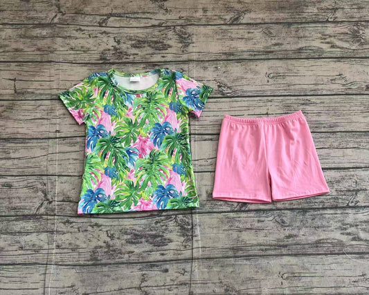 Baby Girls Leaves Summer Top Shorts Clothes Sets
