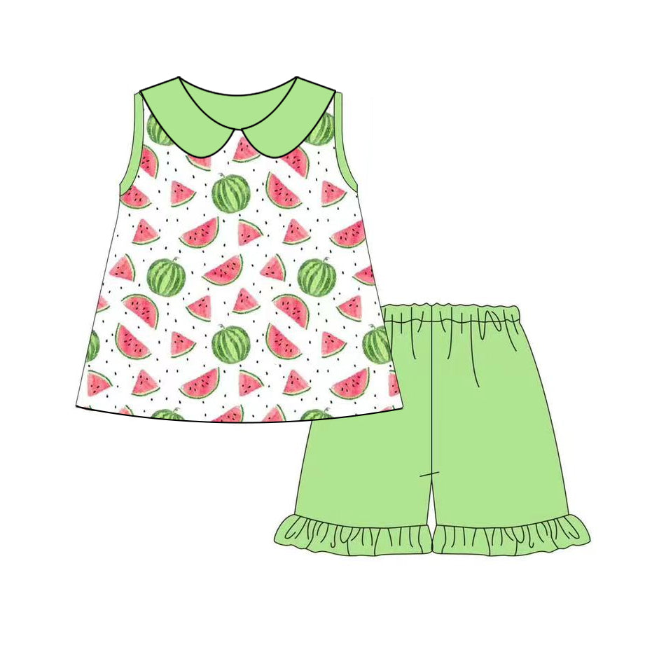 Baby Girls Watermelon Tunic Green Shorts Clothes Sets preorder