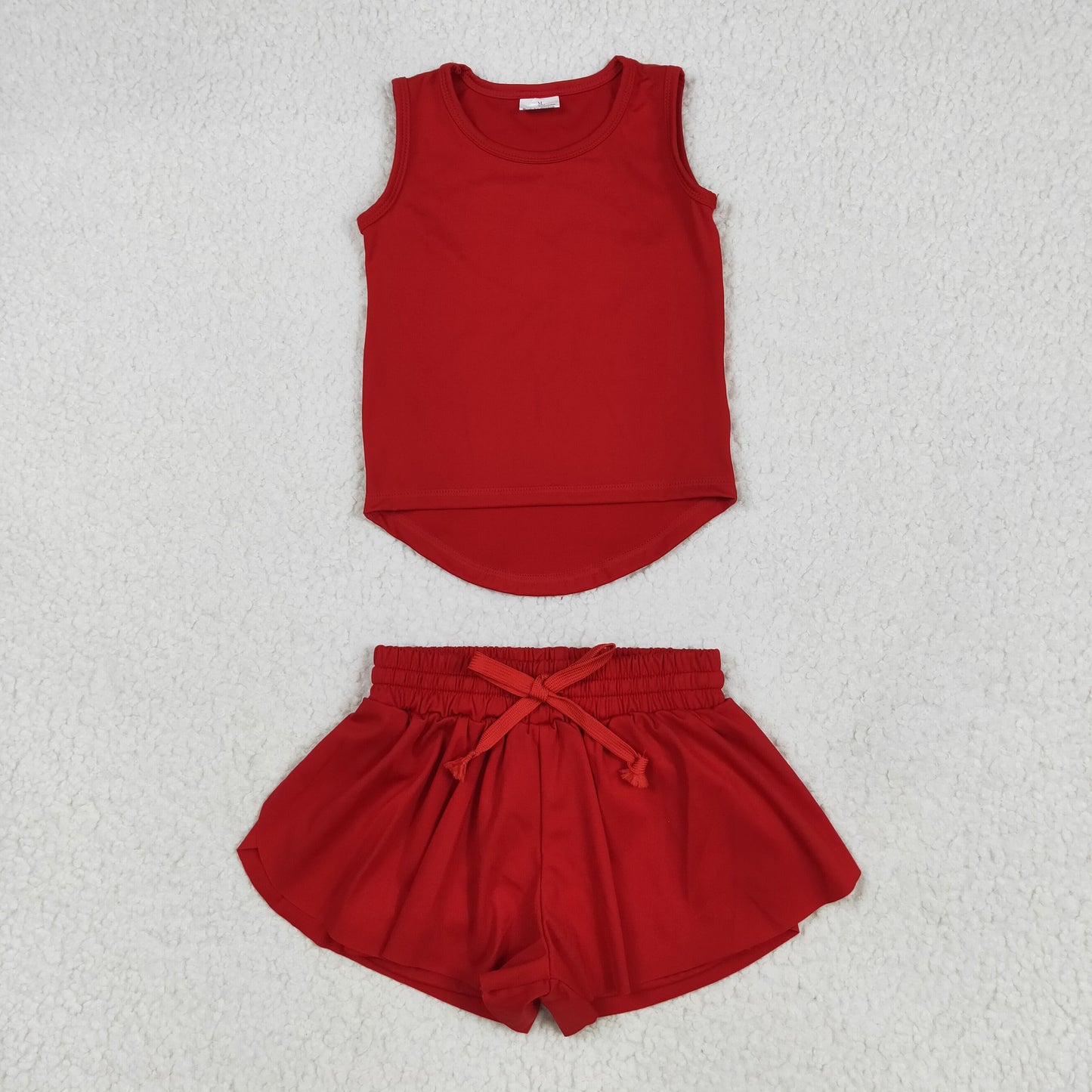 Sibling Baby Girls Sleeveless Colorful Yoga Vests Top Ruffle Shorts Set