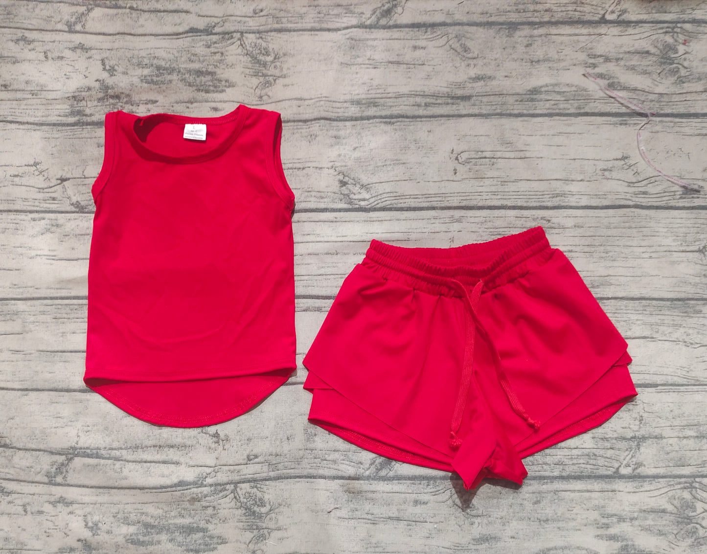 Baby Girls Red Sleeveless Top Skorts Yoga Active Wear Sets