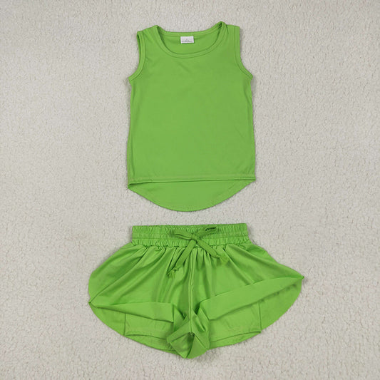Baby Girls Green Sleeveless Top Skorts Sets