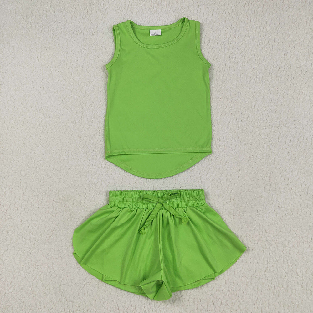 Baby Girls Green Sleeveless Top Skorts Sets