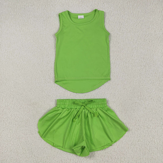 Baby Girls Green Sleeveless Top Skorts Sets