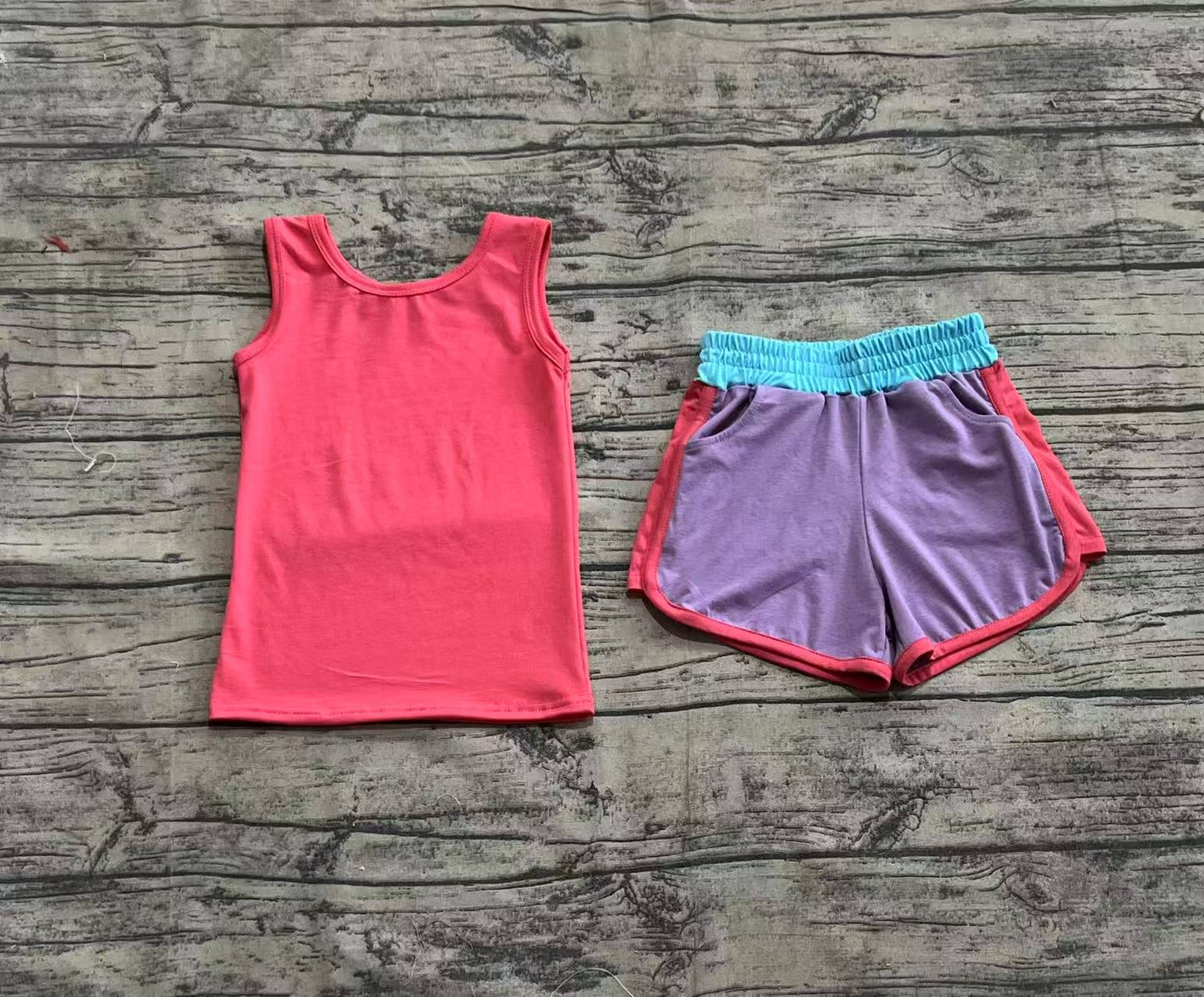 Baby Girls Pink Sleeveless Shirt Lavender Short Yoga Active Sets
