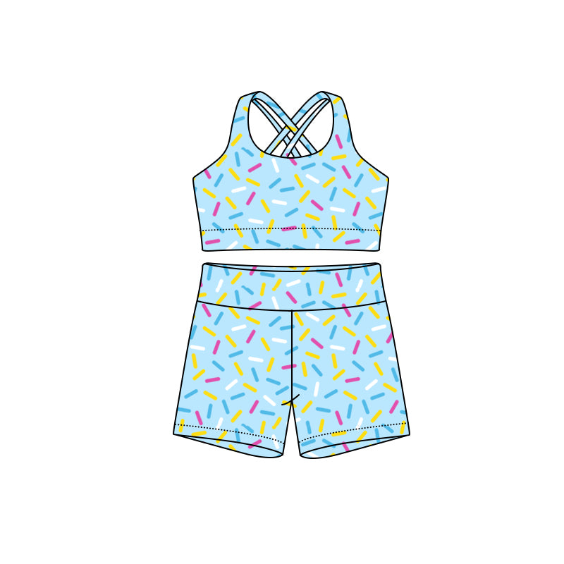 Adult Women Blue Straps Team Vests Top Short Sets Preorder