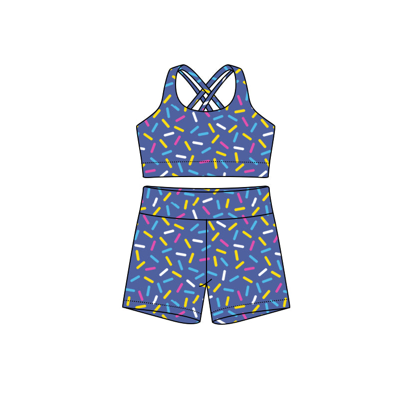 Adult Women Hot Blue Straps Team Vests Top Short Sets Preorder