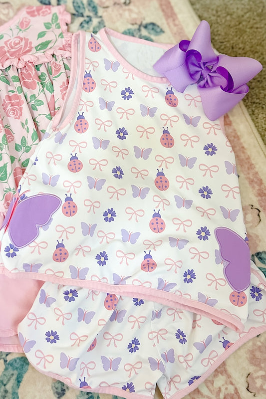 Baby Girls Flowers Bows Tunic Shorts Clothes Sets Preorder