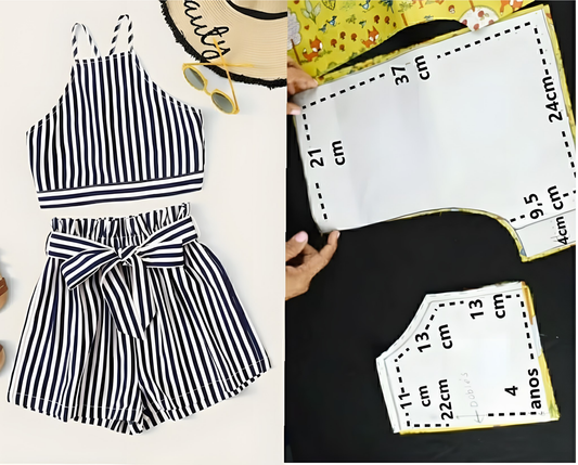 Baby Girls Strap Black Stripes Top Shorts Clothes Sets Preorder
