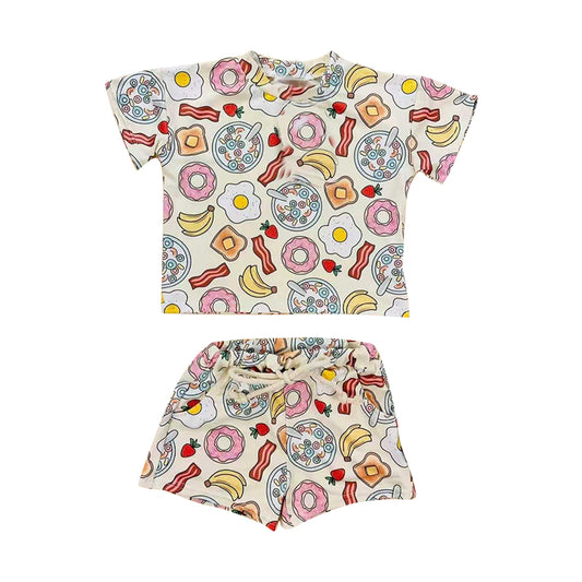Baby Girls Eggs Donuts Pockets Shorts Clothes Sets Preorder