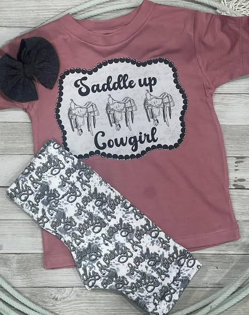 Baby Girls Saddle up Cowgirls Top Shorts Western Clothes Sets Preorder