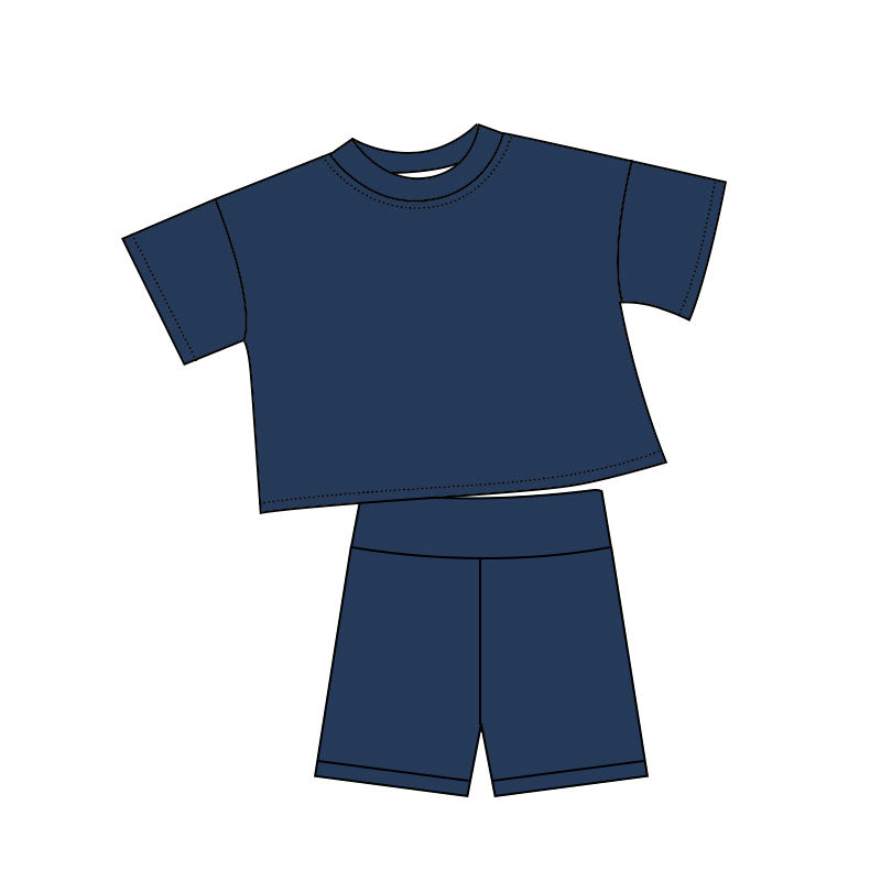 Baby Girls Navy Short Sleeve Top Shorts Clothes Sets Preorder