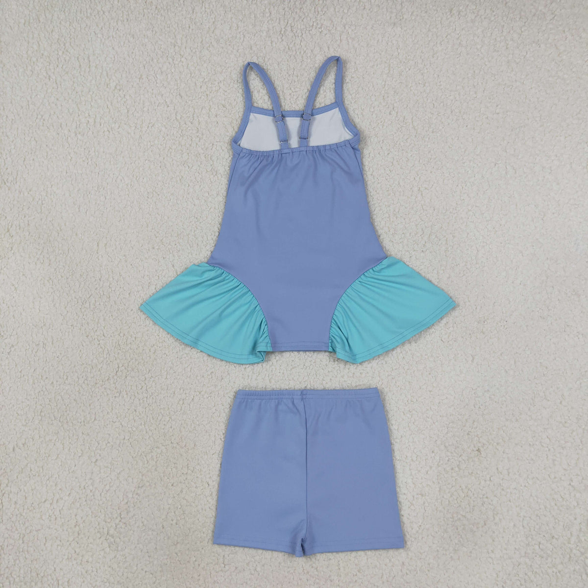 Baby Girls Blue Strap Tunic Shorts Yoga Active Clothes Set