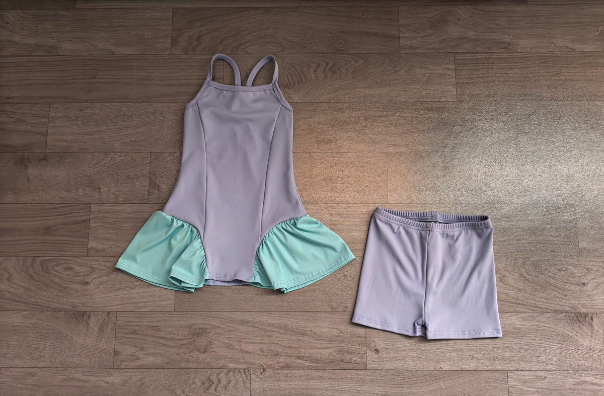 Baby Girls Blue Strap Tunic Shorts Yoga Active Clothes Sets Preorder