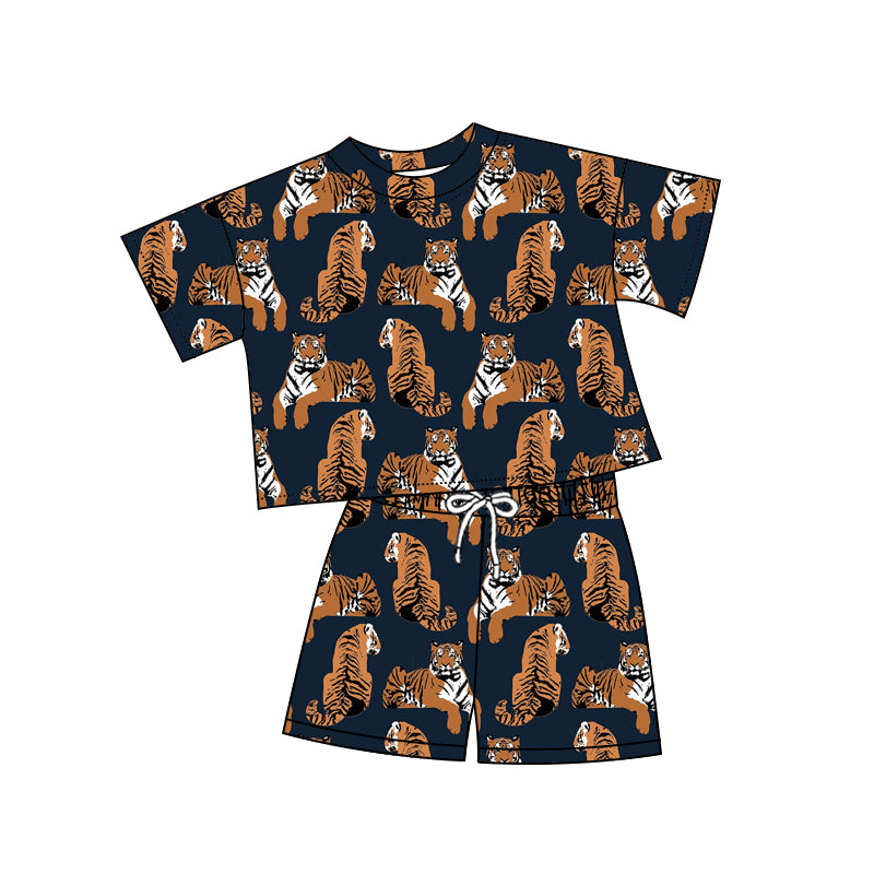Baby Girls Short Sleeve Tigers Top Shorts Clothes Set Preorder