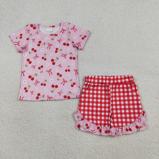 Sibling Baby Girls Colorful Flowers Bows Top Short Pajamas Clothes Sets