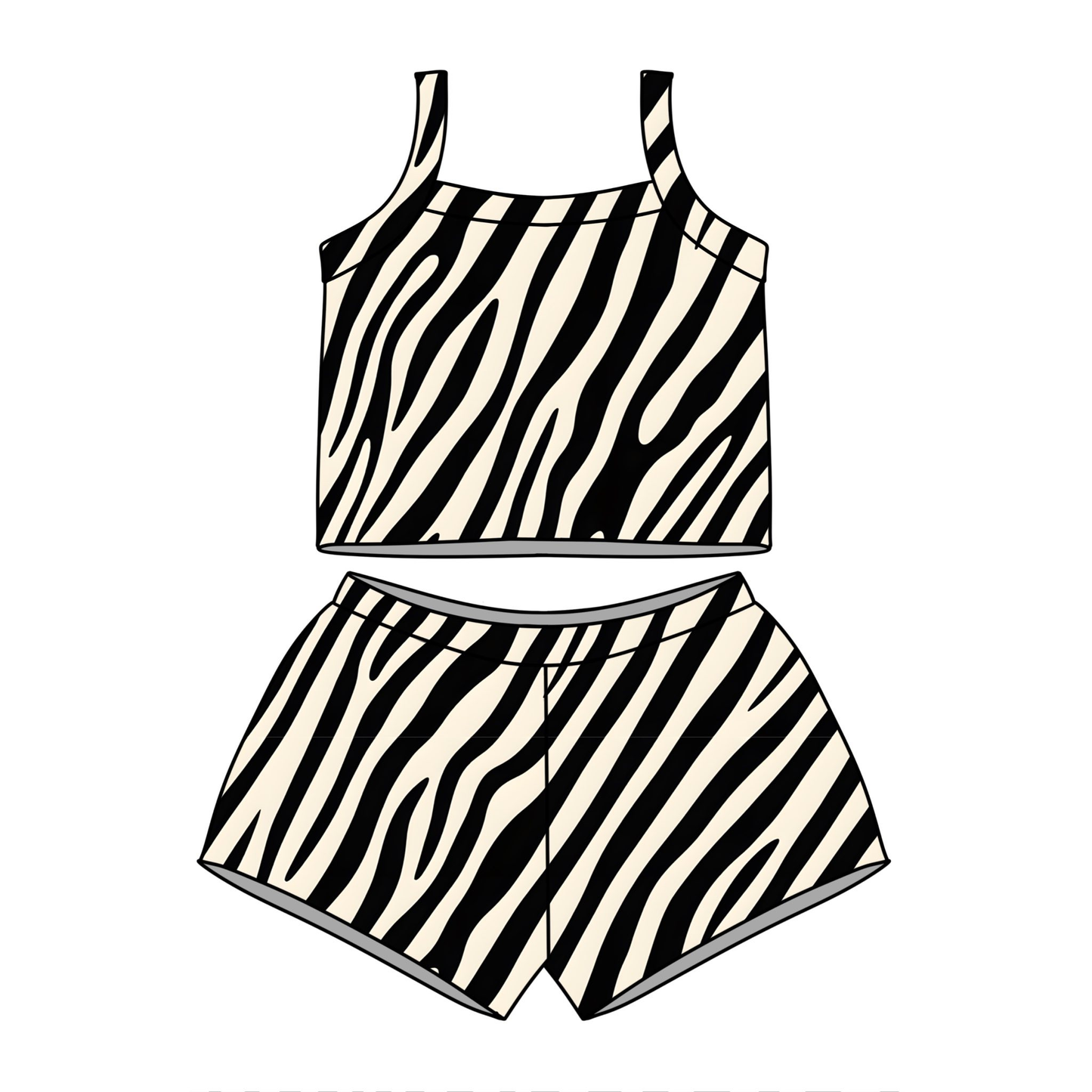 Baby Girls Strap Black Stripe Vests Top Short Clothes Sets Preorder