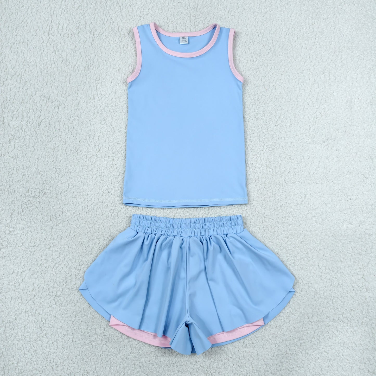 Sibling Baby Girls Sleeveless Vest Top Butterfly Short Yoga Active Clothes Sets