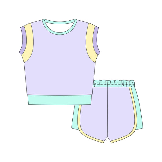 Baby Girls Sleeveless Shirts Top Sport Shorts Clothes Sets Preorder
