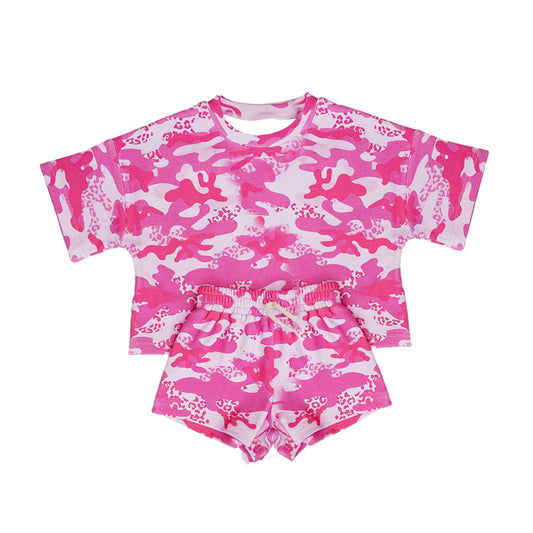 Baby Girls Southern Pink Camo Top Short Clothes Set Preorder