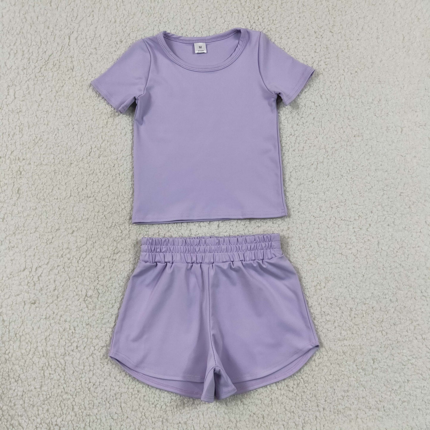 Baby Girls Lavender Short Sleeve Top Sport Short Yoga Active Clothes Sets