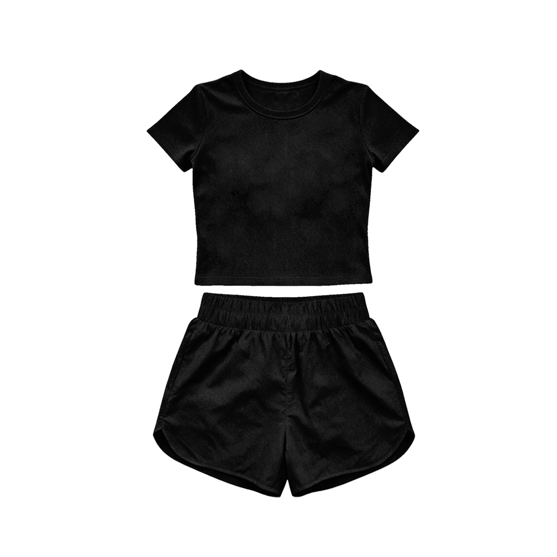 Baby Girls Black Short Sleeve Top Sport Short Yoga Active Clothes Sets Preorder