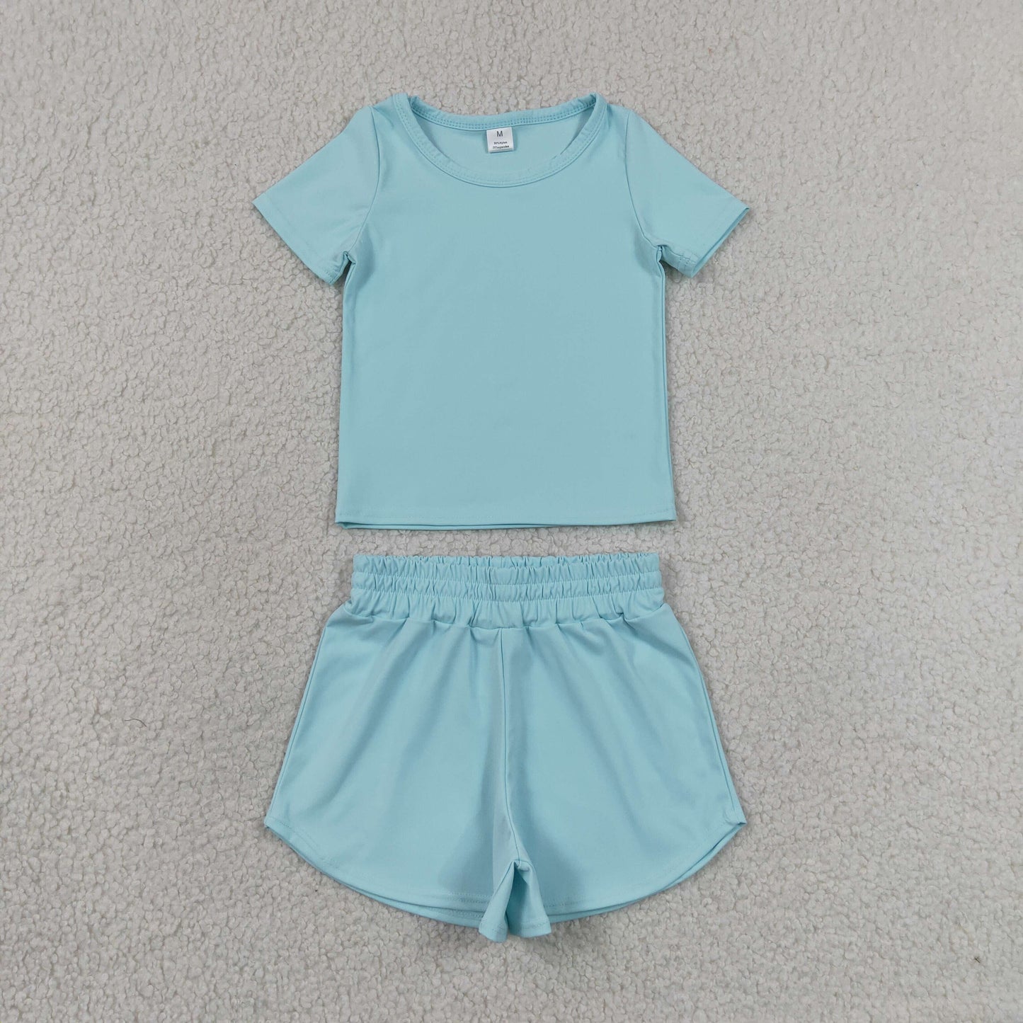 Sibling Baby Girls Colorful Short Sleeve Shirt Top Sport Short Yoga Active Clothes Sets