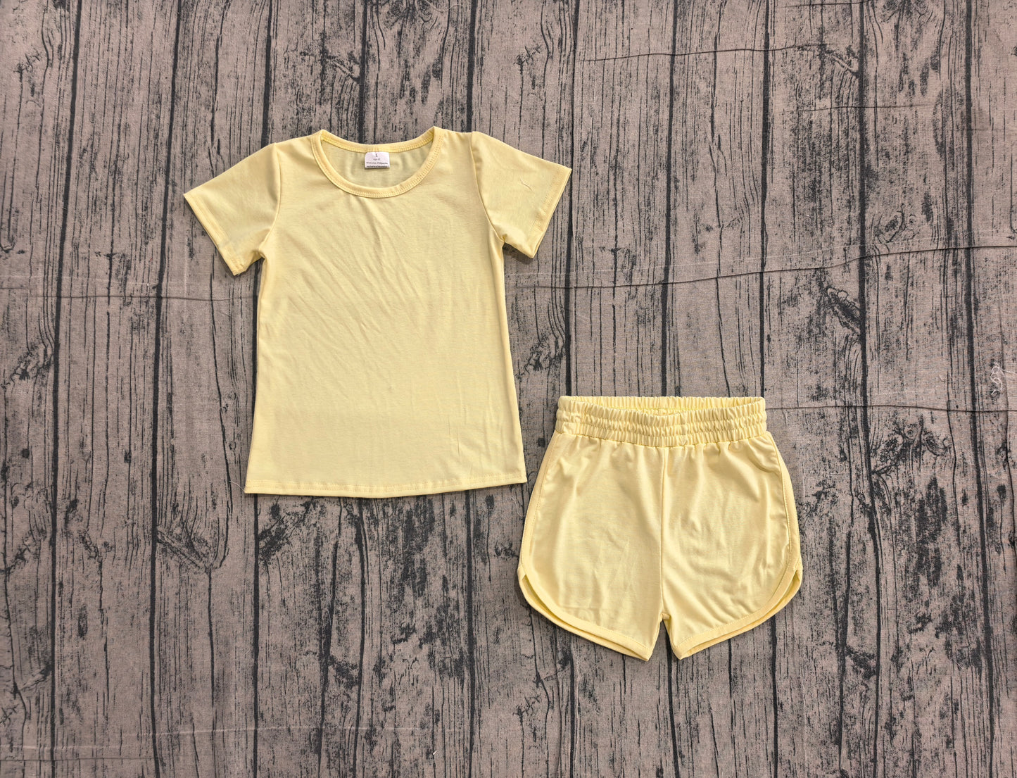 Baby Girls Yellow Short Sleeve Top Sport Short Yoga Active Clothes Sets Preorder