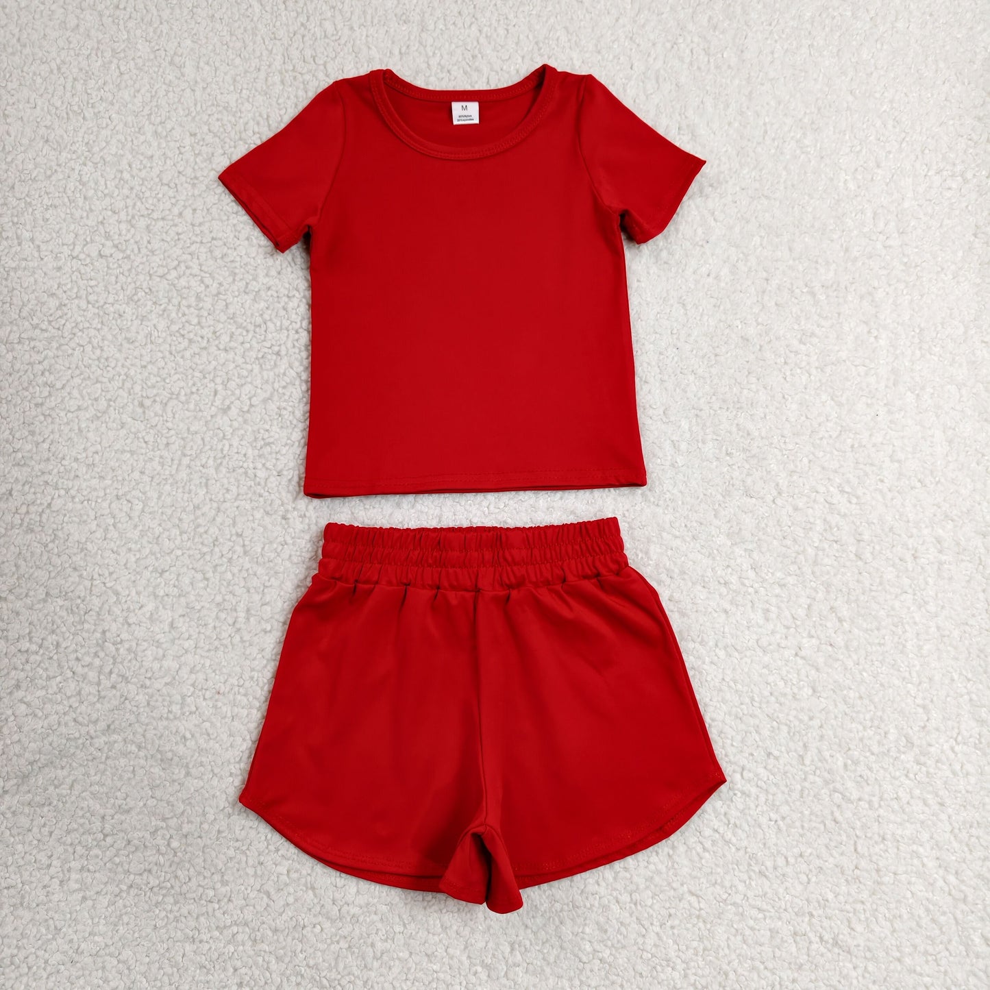 Baby Girls Red Short Sleeve Top Sport Short Yoga Active Clothes Sets