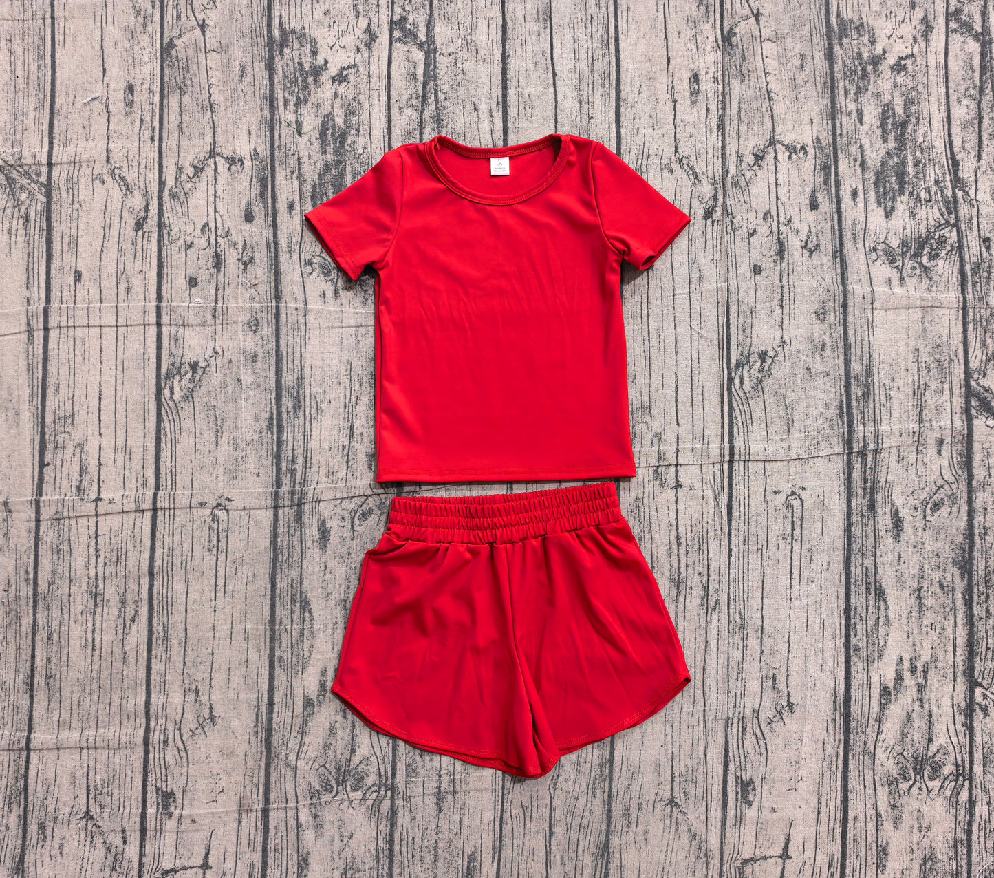 Baby Girls Red Short Sleeve Top Sport Short Yoga Active Clothes Sets Preorder