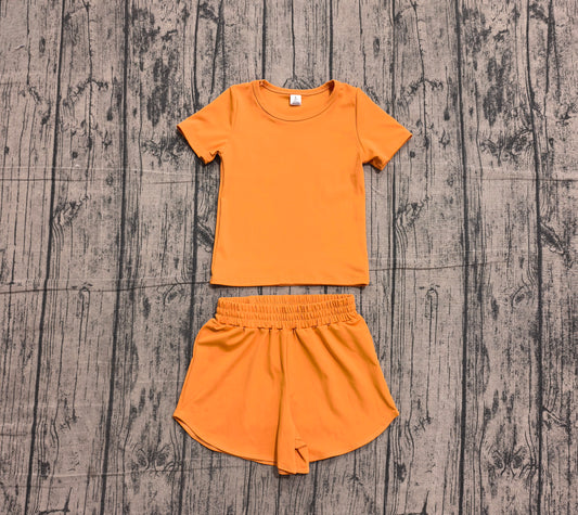 Baby Girls Orange Short Sleeve Top Sport Short Yoga Active Clothes Sets Preorder