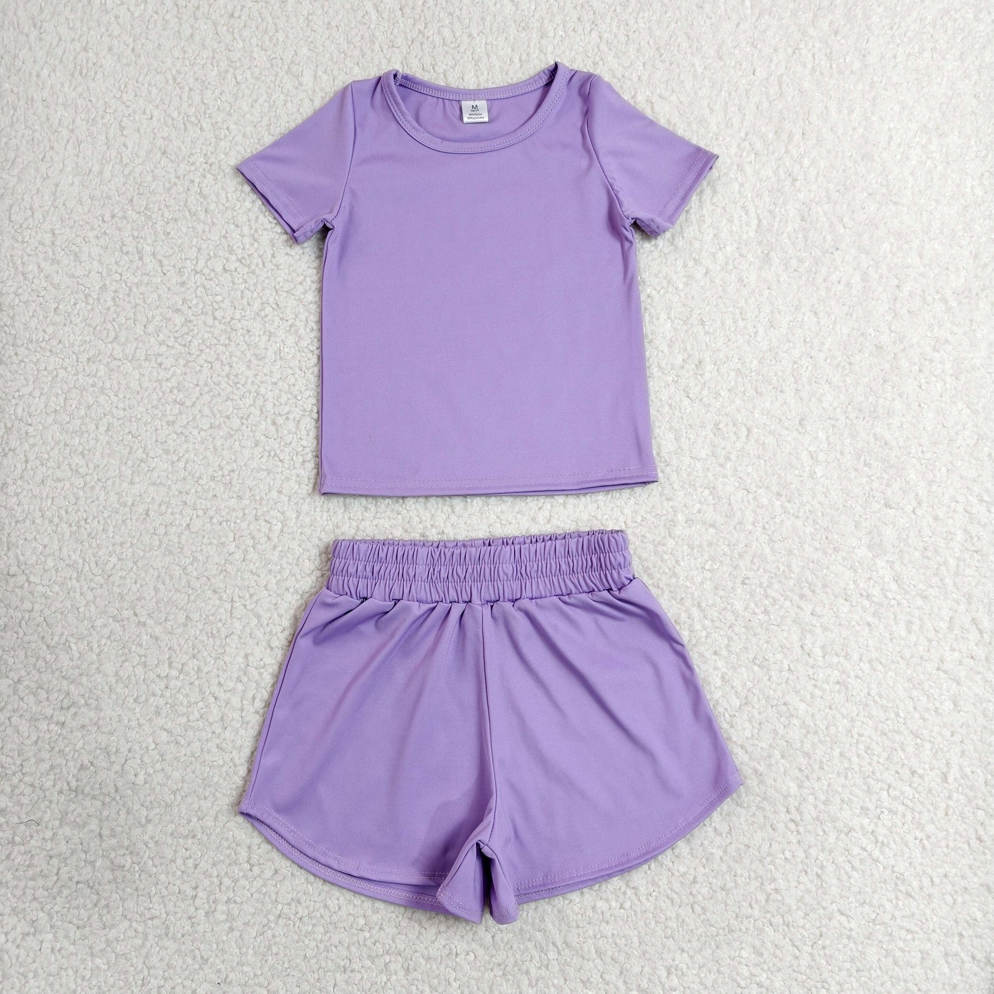 Sibling Baby Girls Colorful Short Sleeve Shirt Top Sport Short Yoga Active Clothes Sets