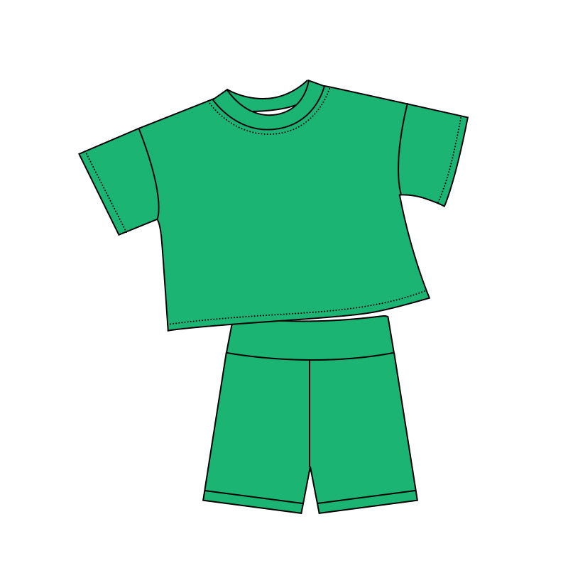 Baby Girls Green Short Sleeve Top Short Slouchy Clothes Sets Preorder