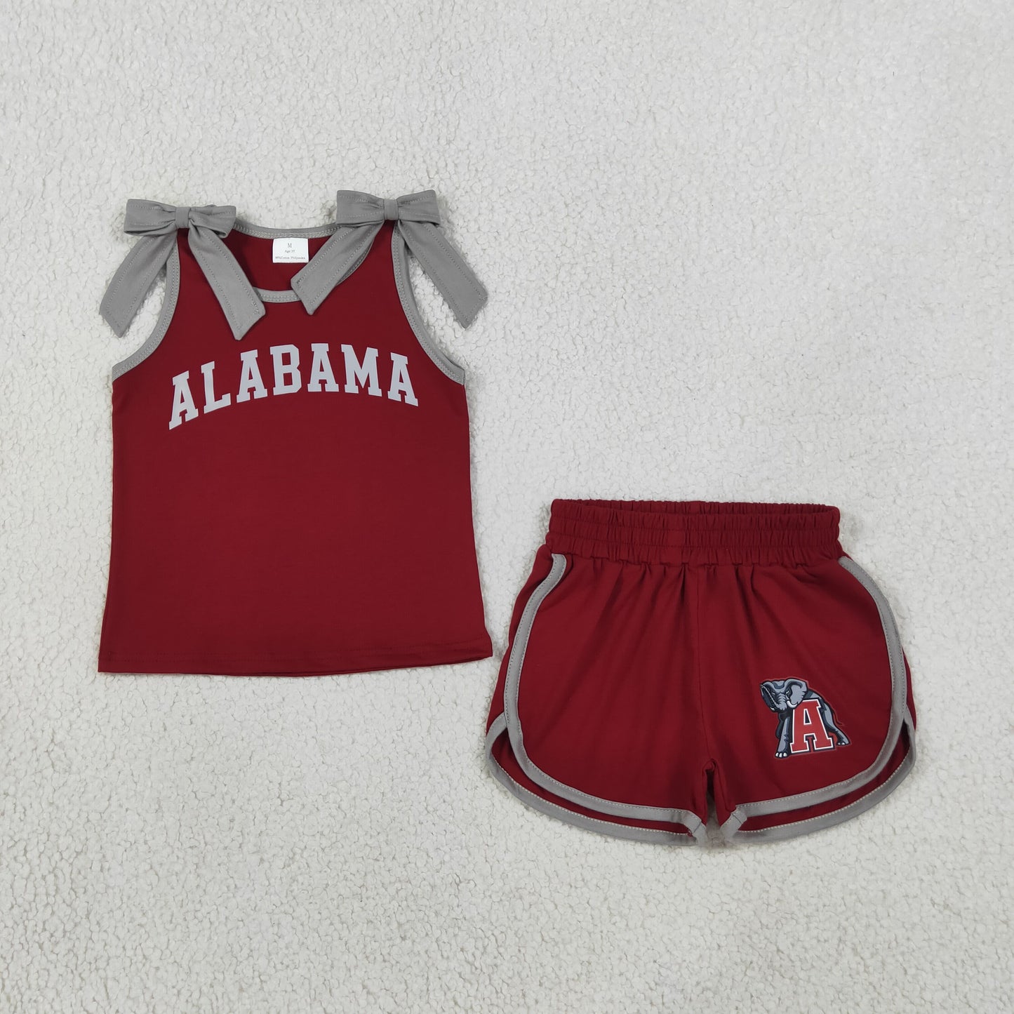 Sibling Baby Girls Bows Sleeveless Shirts Top Short Vinyl Team Clothes Sets