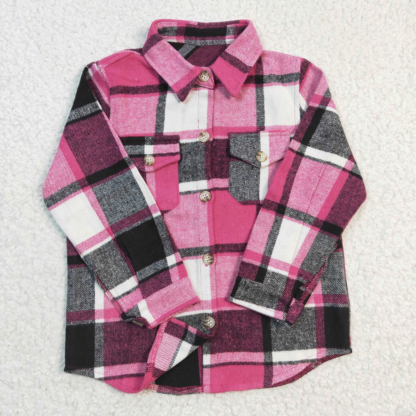 Sibling Boys Girls Plaid Button Ups Long Sleeve Shirts Tops