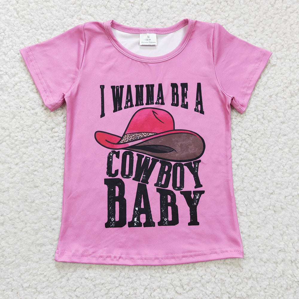 Sibling Boys Baby Girls Cowgirls Cowboys Shorts Sleeve Tee Shirts Tops