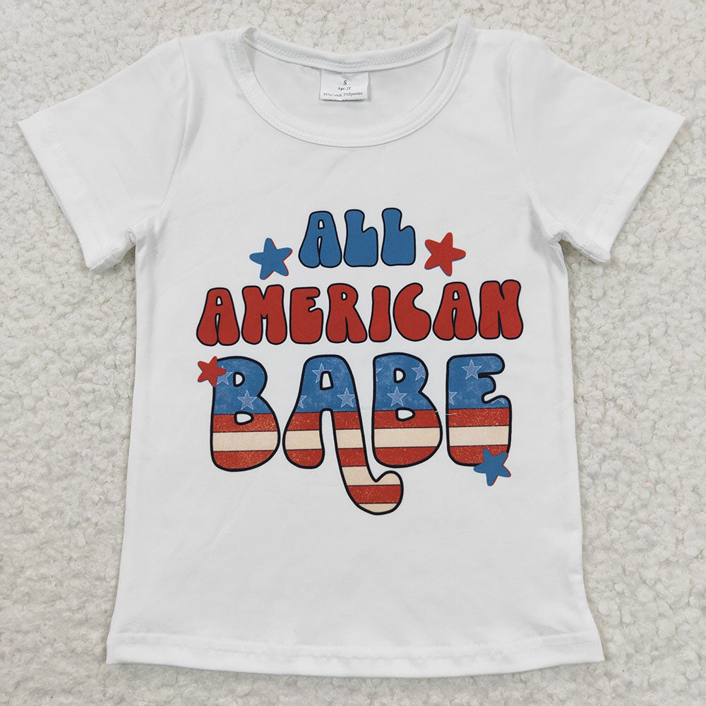 Sibling Baby Boys Short Sleeve Flags Stars 4th of July T-shirts Tops