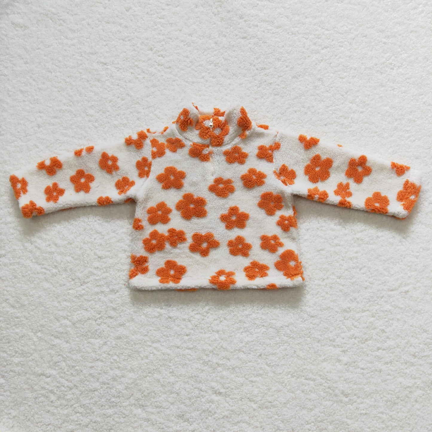 Sibling Baby Girls Long Sleeve Colorful Flowers Zip Pullovers Top