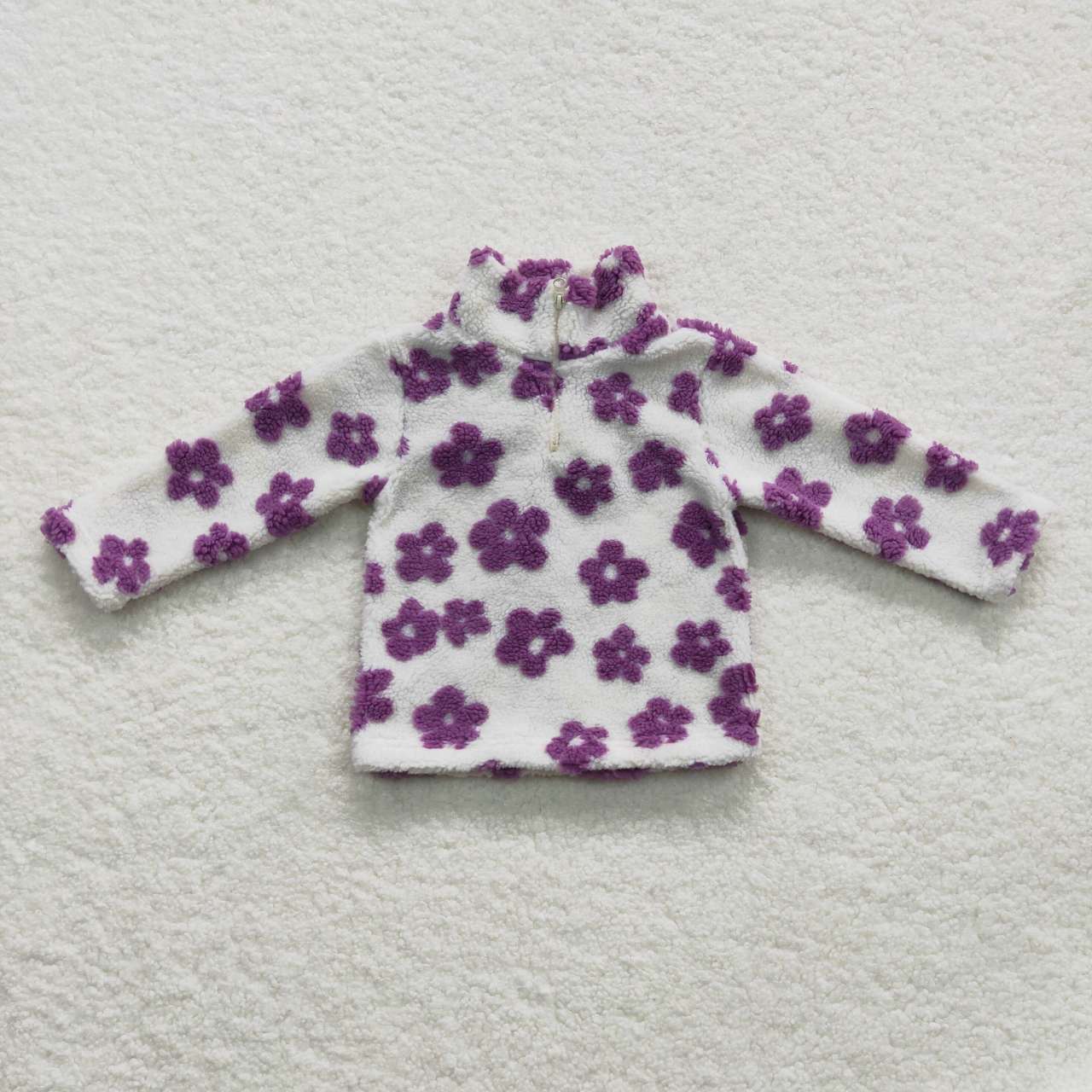 Sibling Baby Girls Long Sleeve Colorful Flowers Zip Pullovers Top