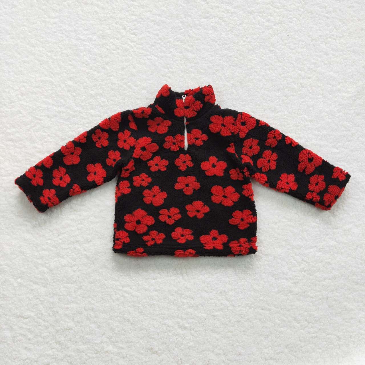 Sibling Baby Girls Long Sleeve Colorful Flowers Zip Pullovers Top