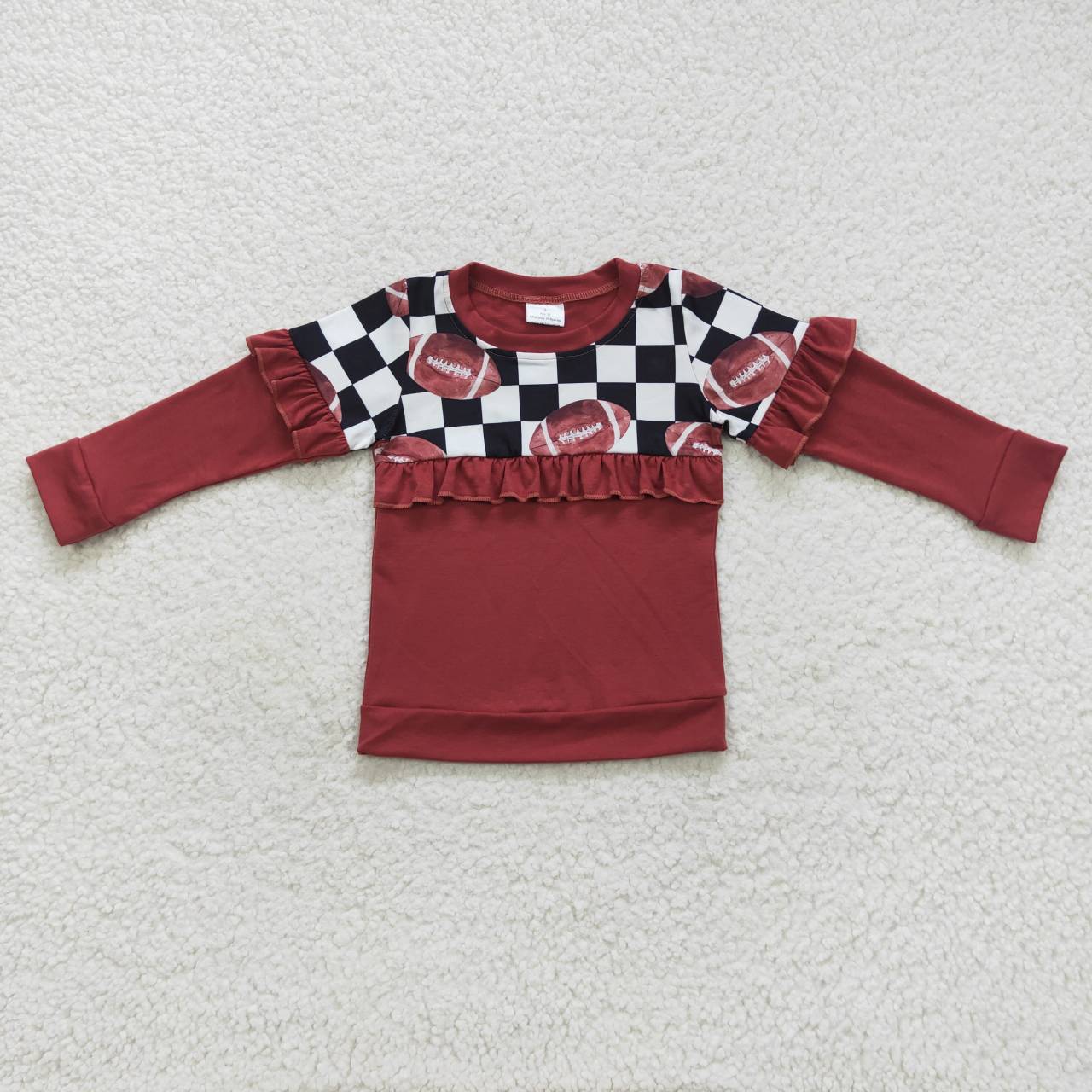 Sibling Baby Boys Girls Footballs Baseballs Team Tee Shirts Top