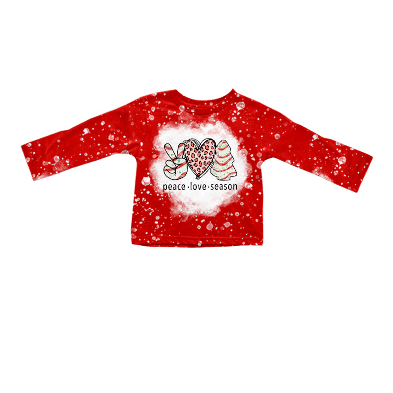 Baby Girls Peace Love Season Long Sleeve Tee Shirts Tops preorder